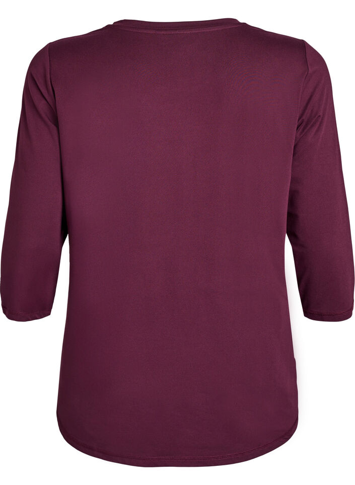 Tr&auml;ningsblus med trekvarts&auml;rm, R&ouml;d, Packshot image number 1