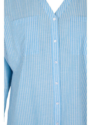 Randig skjorta i 100% bomull, Lichen Blue Stripe , Packshot image number 2