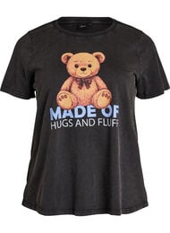 T-shirt i ekologisk bomull med grafiskt tryck, Svart