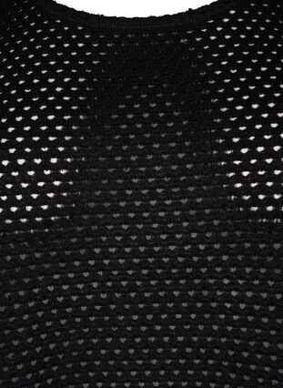 Stickad tröja med 3/4-ärm, Black, Packshot image number 2