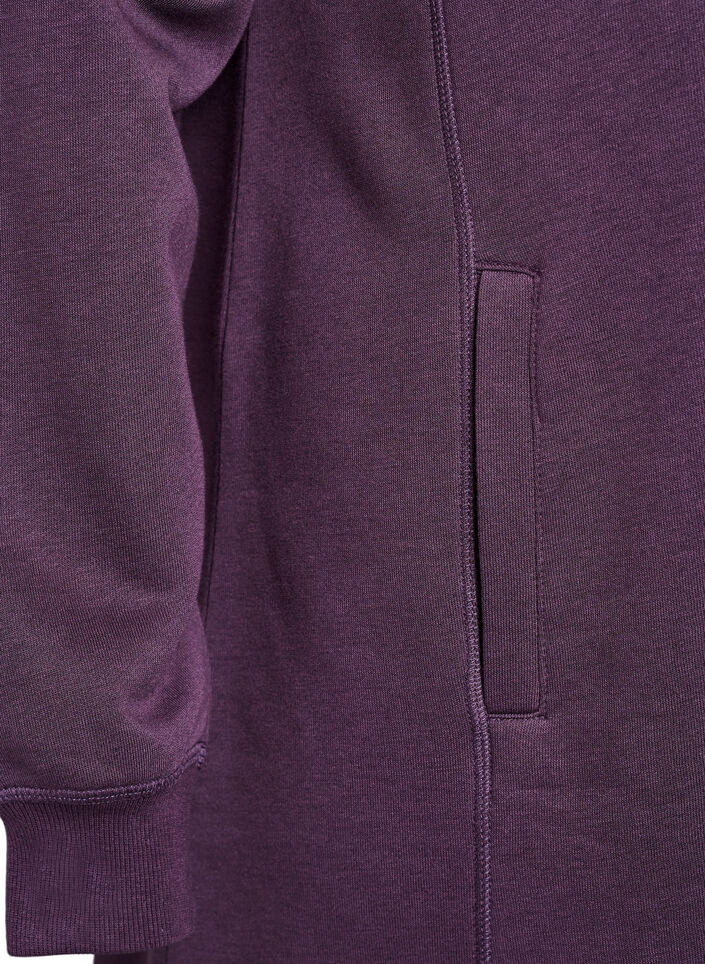 Kort sweatshirtkl&auml;nning med h&ouml;g krage och fickor, Lila, Packshot image number 3