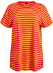 L&aring;ng natt-T-shirt med r&auml;nder, R&ouml;d, Packshot image number 0