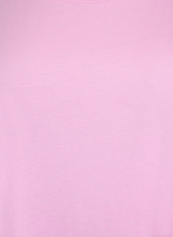 Kort&auml;rmad t-shirt i bomullsmix, Rosa, Packshot image number 2