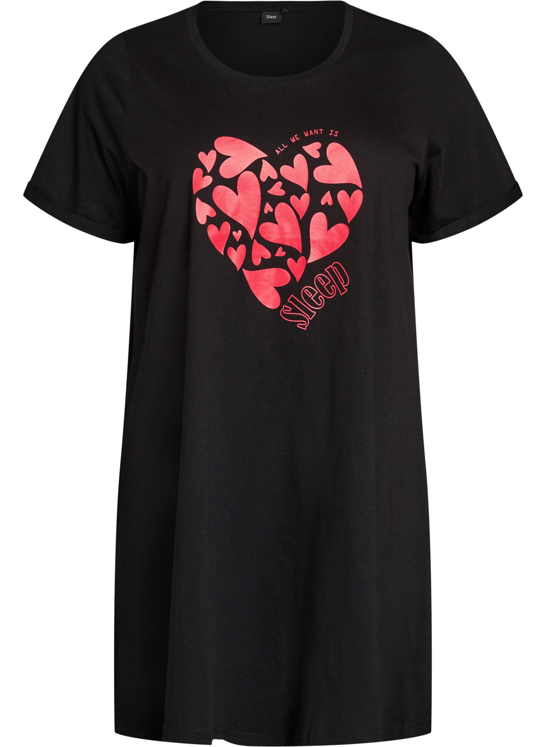 Kort&auml;rmat nattlinne i ekologisk bomull