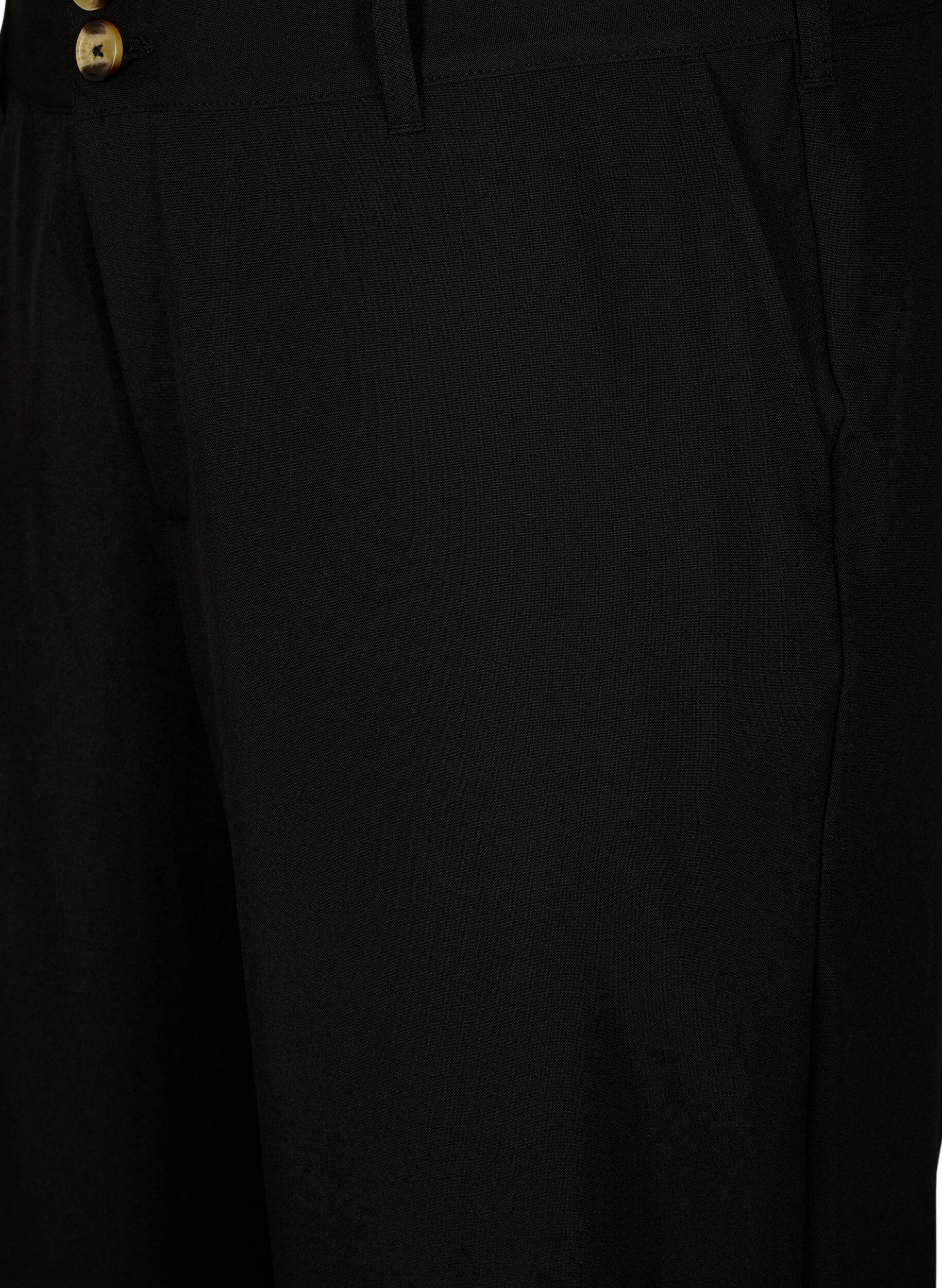 Zizzi Byxor med h&ouml;g midja och uppvikning, Black, Packshot image number 2