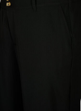 Byxor med hög midja och uppvikning, Black, Packshot image number 2