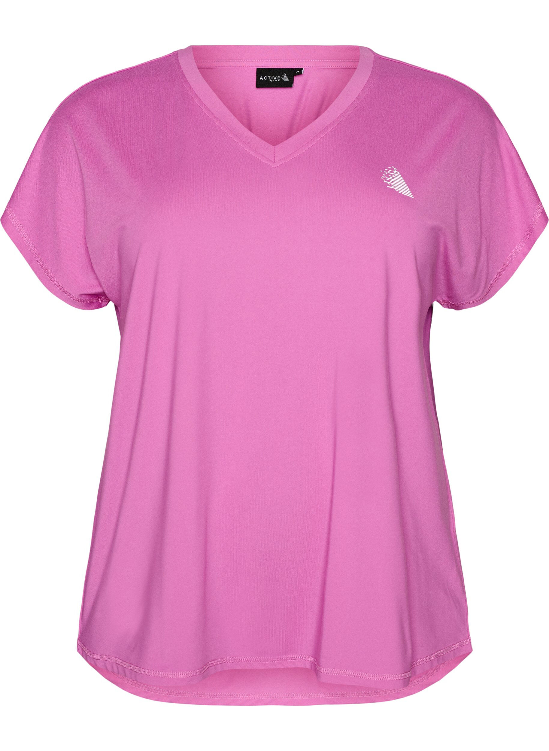 ZizziKort&auml;rmad tr&auml;ningstopp med v-hals, Lila, Packshot image number 0