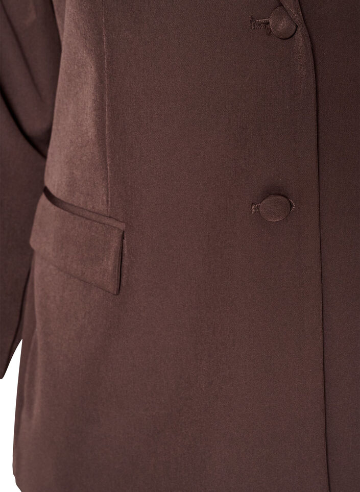 Klassisk kavaj med knappst&auml;ngning, Brun, Packshot image number 2
