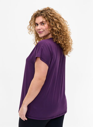 Tränings t-shirt med v-ringning och lös passform, Purple Pennant, Model image number 1