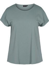 Randig t-shirt i bomull, Balsam Green Solid