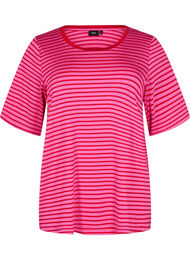 T-shirt med TENCEL™ Lyocell och ränder, Rosa