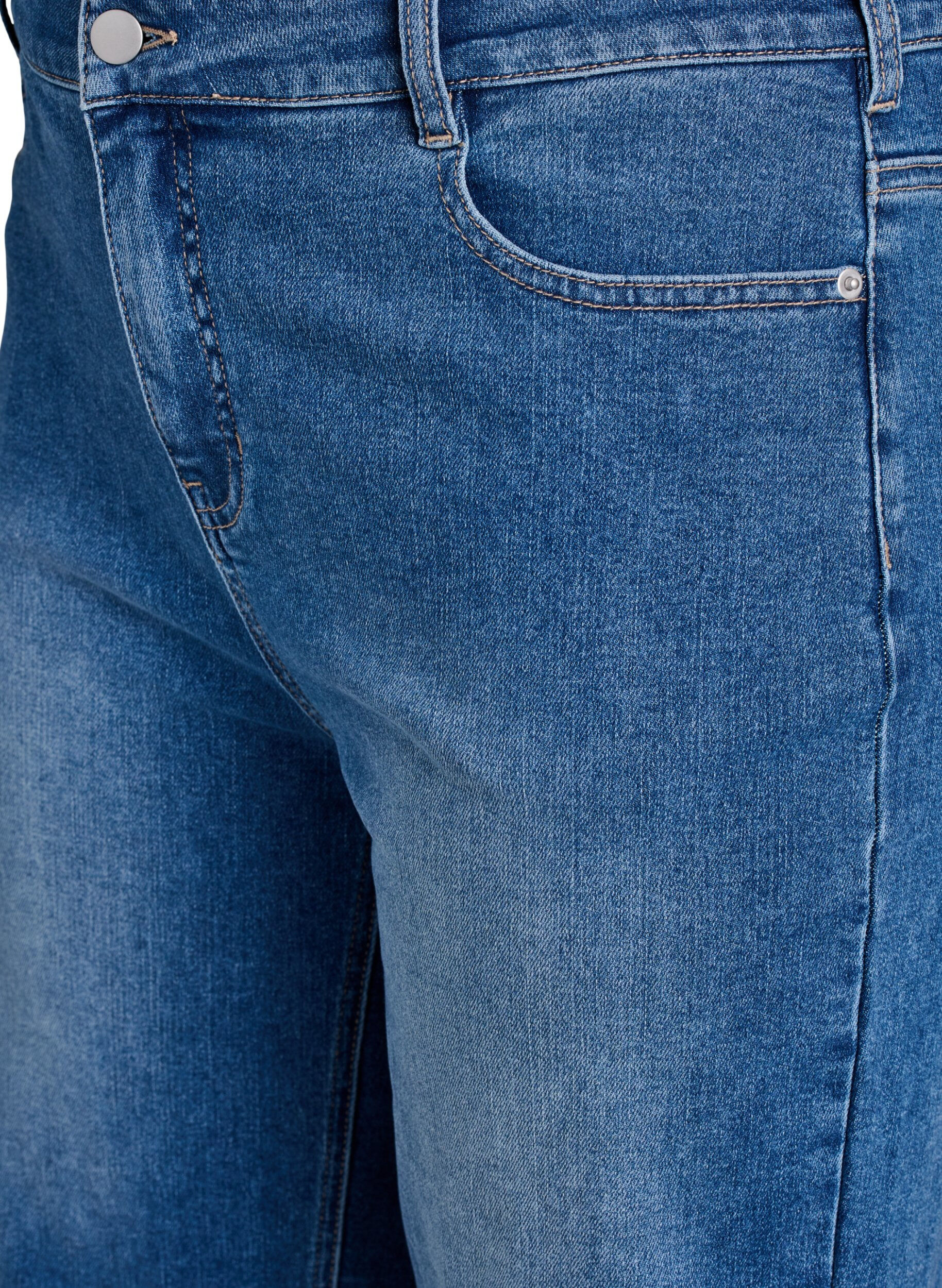 Zizzi Denimbermudashorts med h&ouml;g midja, Bl&aring;, Packshot image number 2