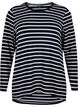 Långärmad blus med ränder, Evening Blue Stripe, Packshot image number 0