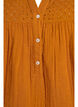 Blus i bomullsmuslin med broderie anglaise, Orange, Packshot image number 2