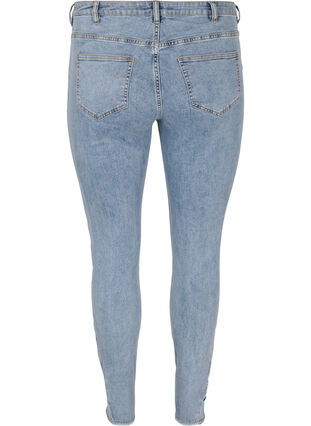 Croppade Amy jeans med rosetter, Light blue, Packshot image number 1