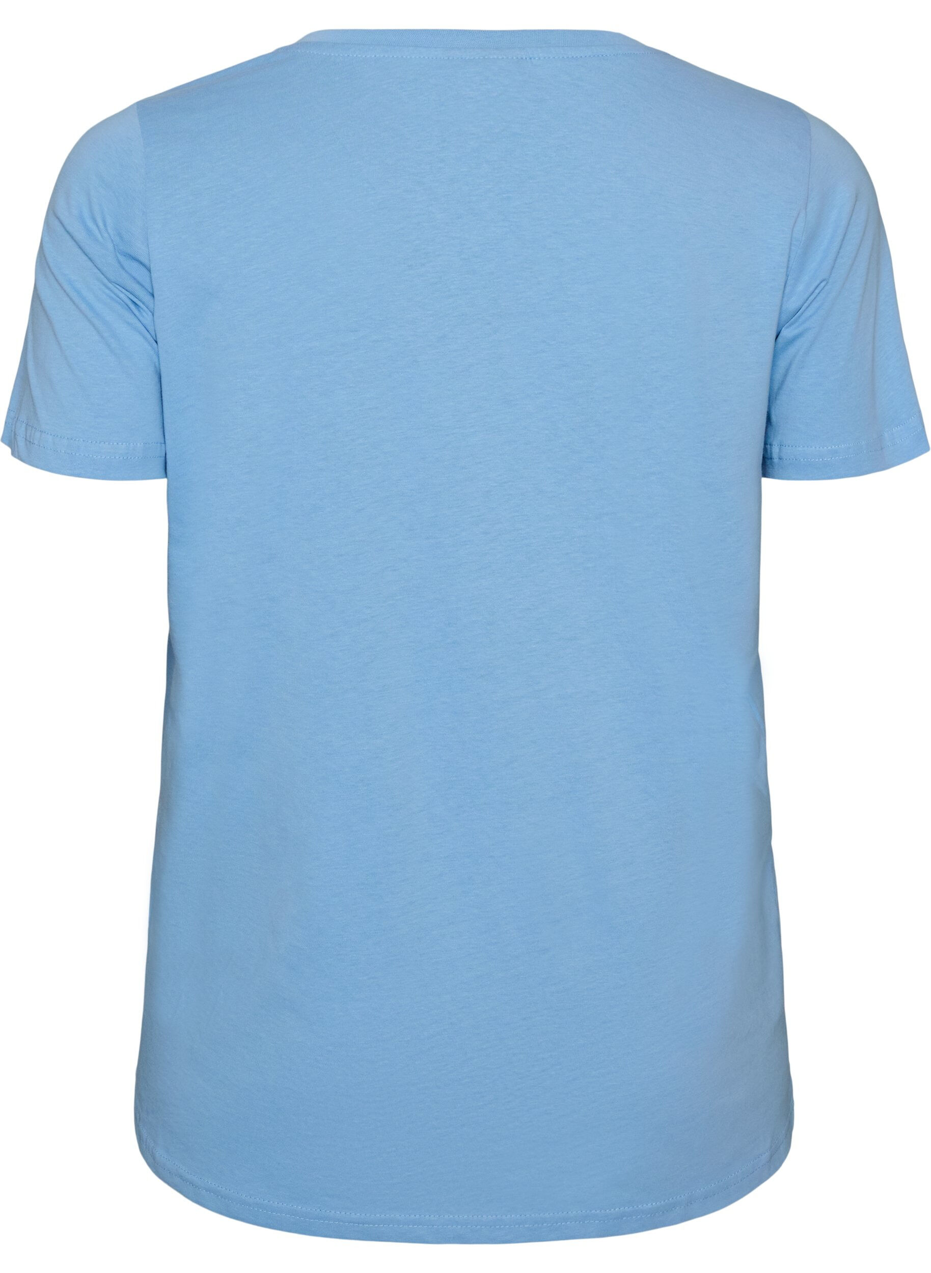 ZizziT-shirt i bomull med tryck framtill och v-ringning, 0698, Packshot image number 1