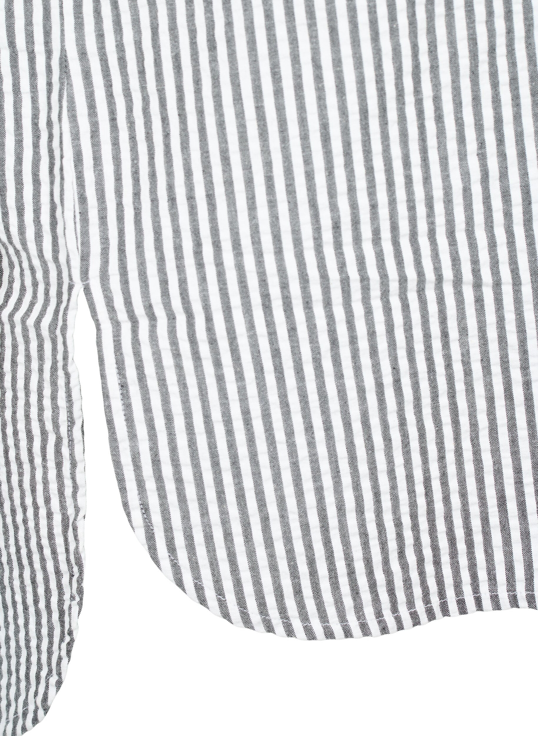 Zizzi Randig skjorta med br&ouml;stfickor, White/Black Stripe, Packshot image number 3