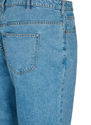 Klippta Mille jeans med hög midja, Light blue denim, Packshot image number 3