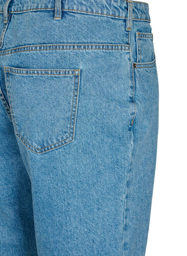 Ankellånga Gemma jeans med hög midja, Light blue denim, Packshot image number 3