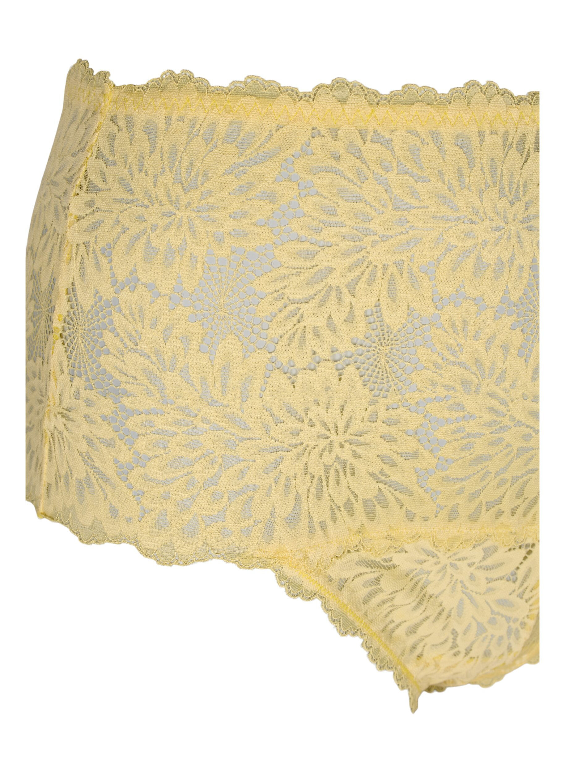 Zizzi Trosor i spets med h&ouml;g midja, Pale Banana ASS, Packshot image number 2