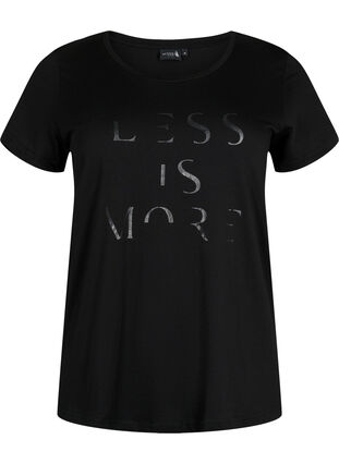  T-shirt till träning med print, Black w.Less Is More, Packshot image number 0