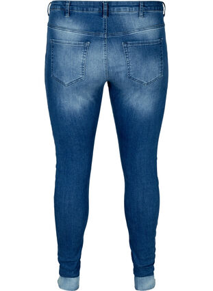 Högmidjade super slim Amy jeans, Blue denim, Packshot image number 1