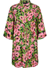 Skjortklänning i viskos med blommönster, Pink G. Flower AOP, Packshot