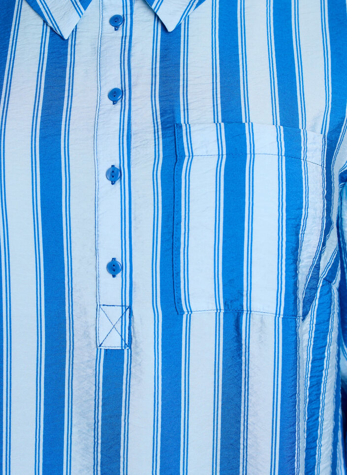 Kort kl&auml;nning med krage och br&ouml;stficka, Bl&aring;, Packshot image number 2