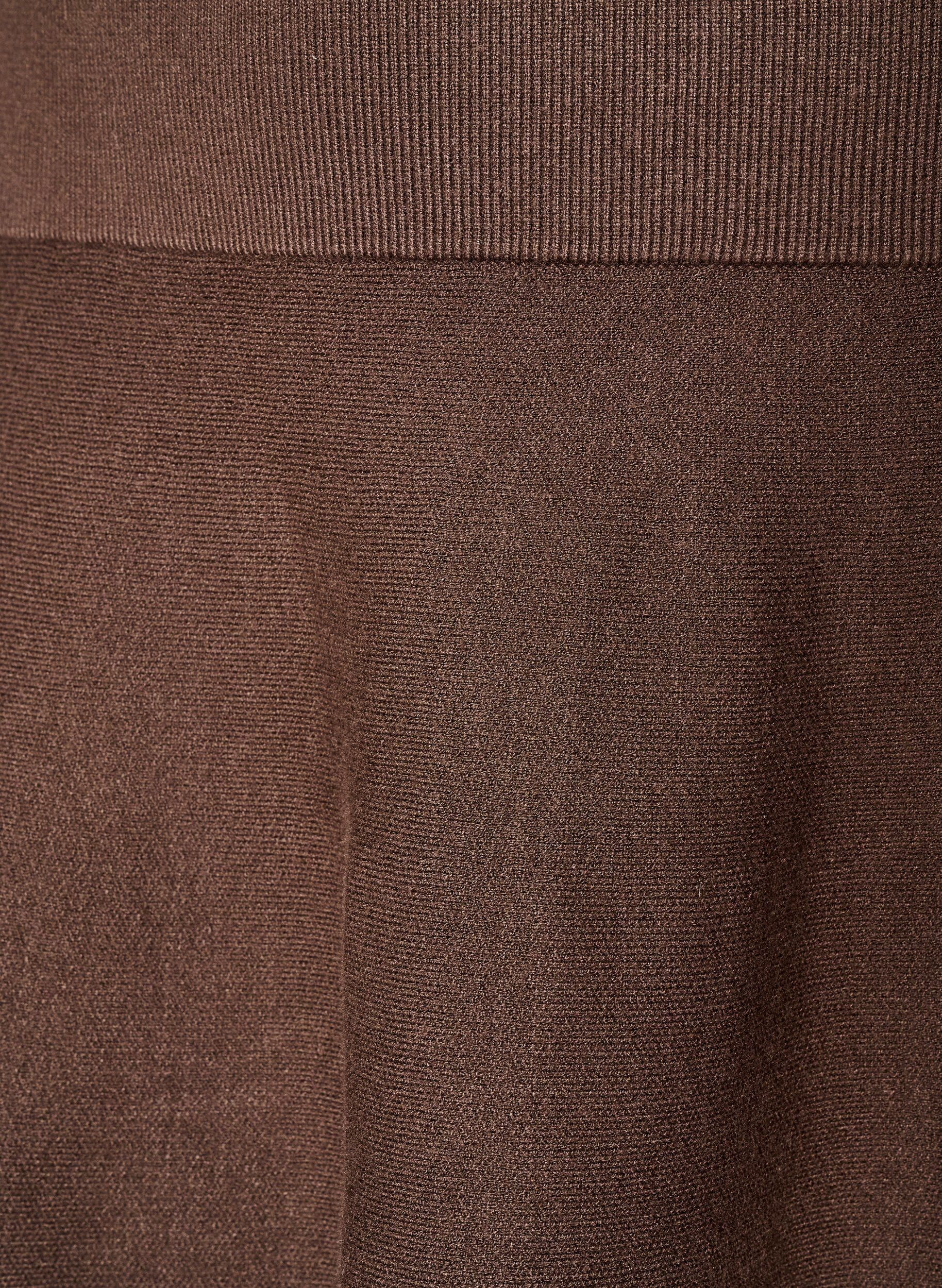 ZizziKort a-linjeformad kjol i stickat, Brun, Packshot image number 2