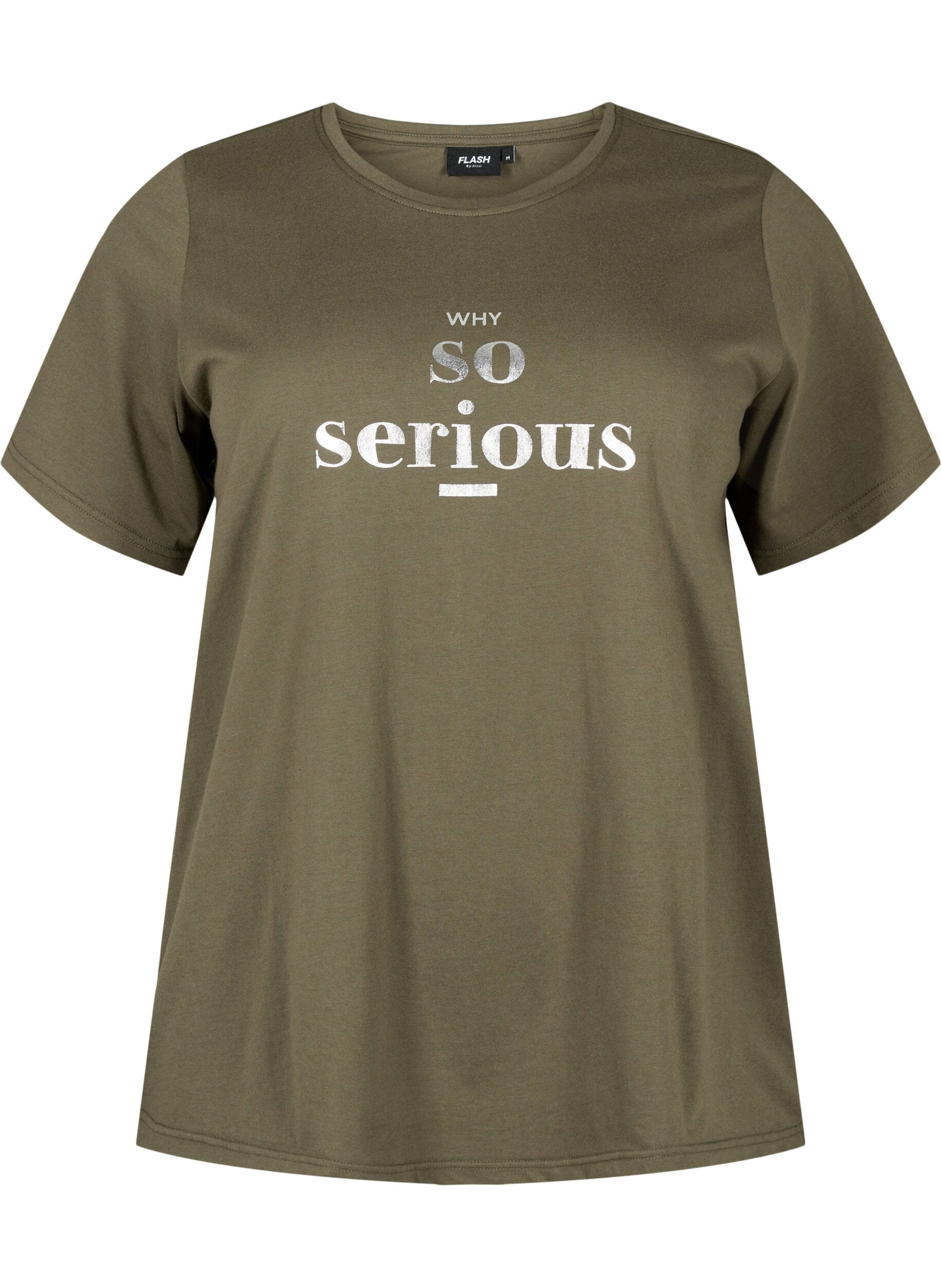 Zizzi T-shirt fr&aring;n FLASH med tryck, Ivy Green, Packshot image number 0