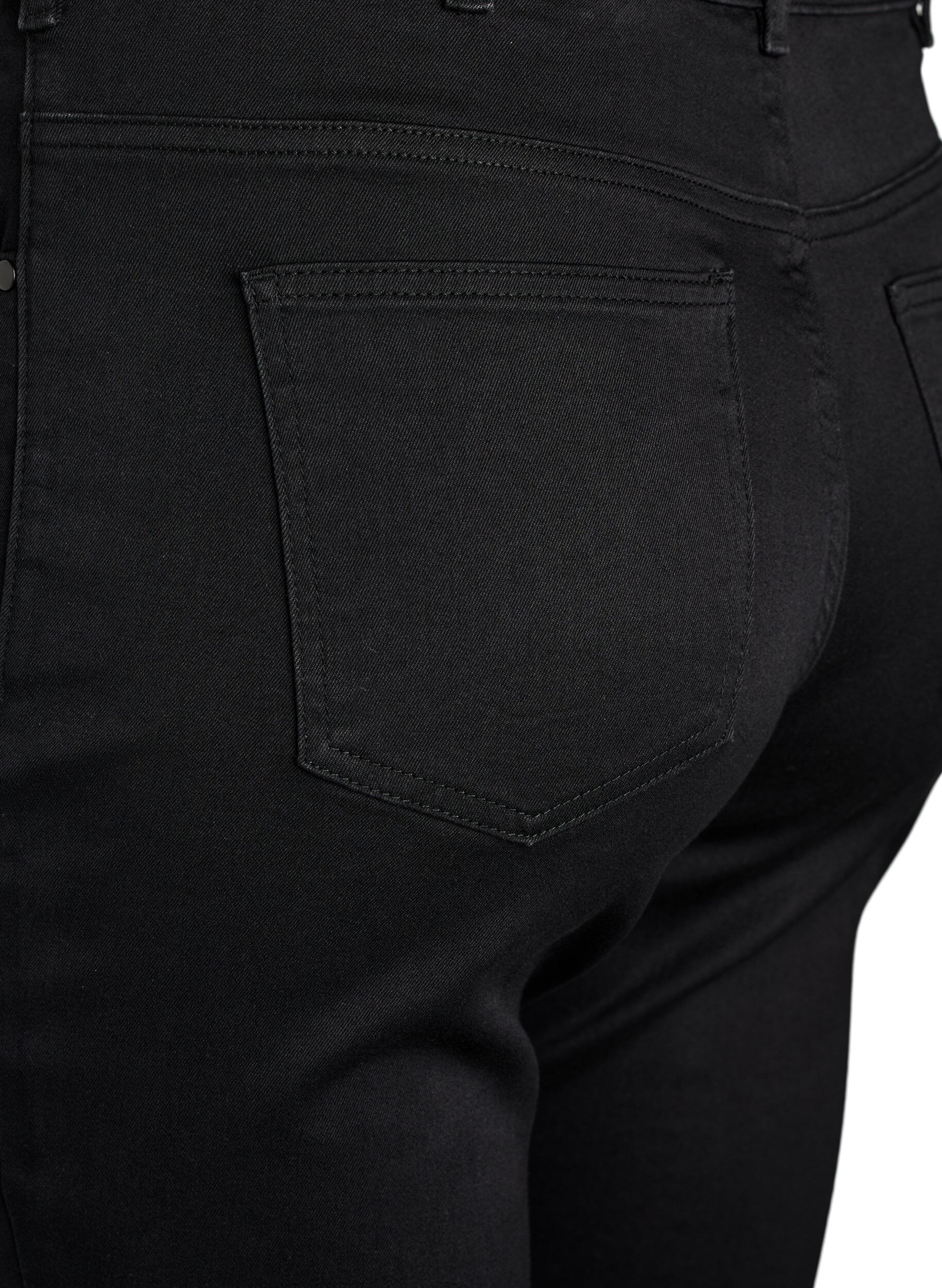 ZizziEmily jeans med smal passform och normal midja, Svart, Packshot image number 3