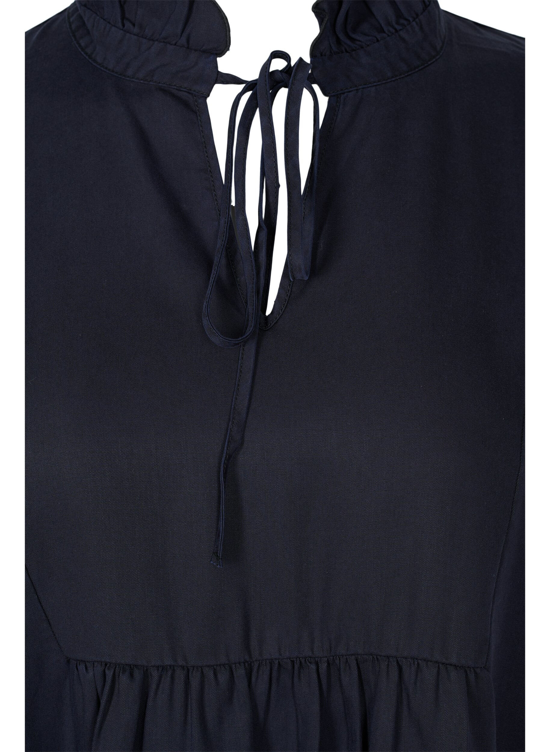 Zizzi Kl&auml;nning med 3/4-&auml;rmar i lyocell (TENCEL&trade;), Black, Packshot image number 2