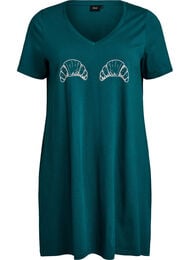 Nattlinne i ekologisk bomull med v-ringning, Gr&ouml;n