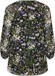 Blomm&ouml;nstrad a-linjeformad tunika, Svart, Packshot image number 1