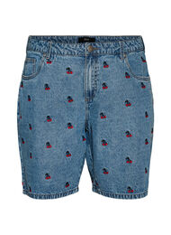 Broderade jeansshorts, Bl&aring;
