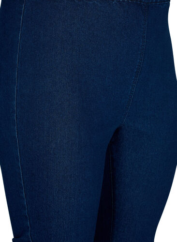 FLASH - Slim fit capribyxor i jeans med hög midja , Blue denim, Packshot image number 2