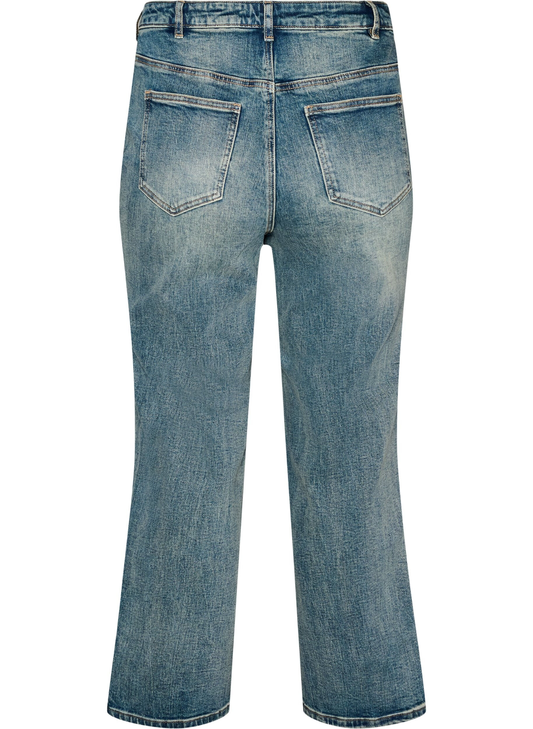 ZizziKiana l&auml;tt slitna jeans med rak passform, Bl&aring;, Packshot image number 1