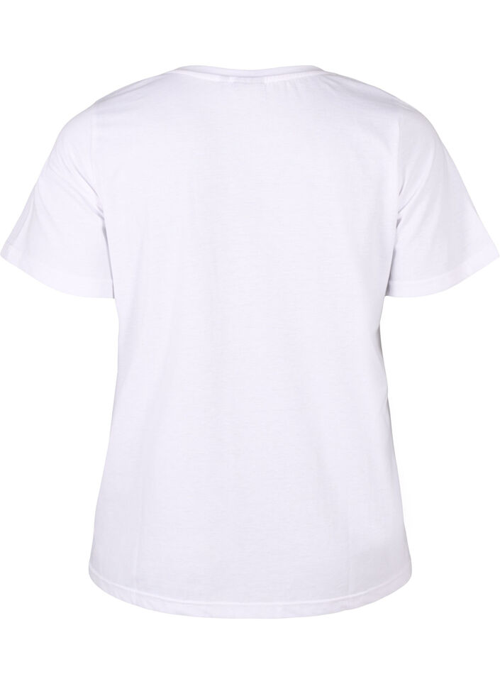 T-shirt från FLASH med tryck, Bright White Flower, Packshot image number 1
