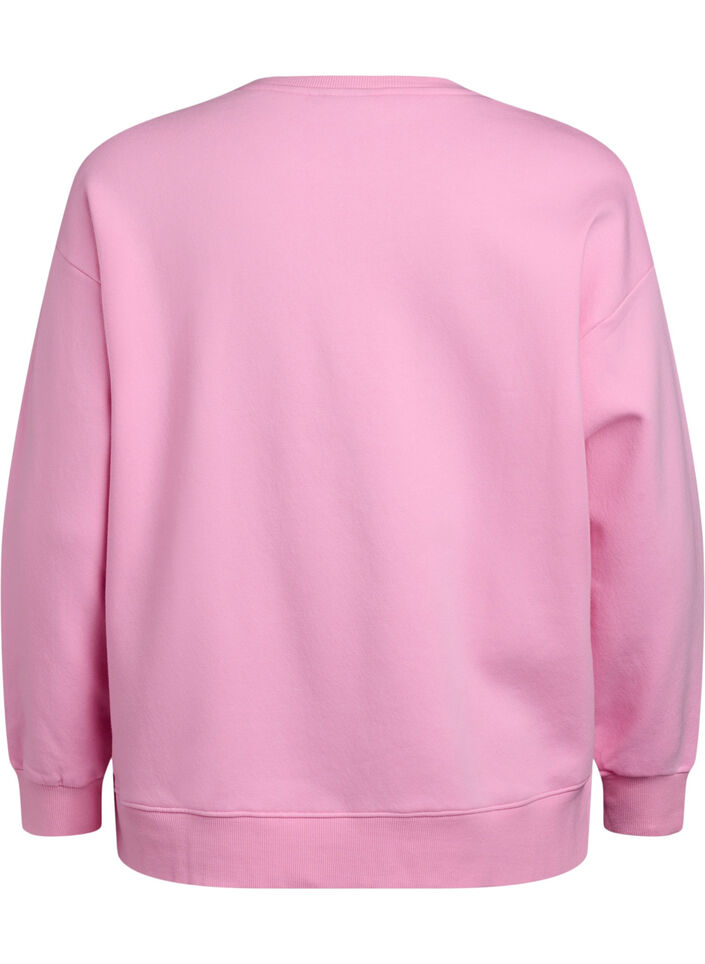 Sweatshirt med texttryck, Bubblegum, Packshot image number 1