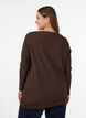 Blus i jersey med asymmetrisk spetskant, Brun, Model image number 2