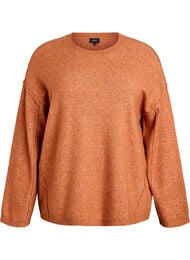L&ouml;st stickad tr&ouml;ja med framtr&auml;dande s&ouml;mmar, Orange