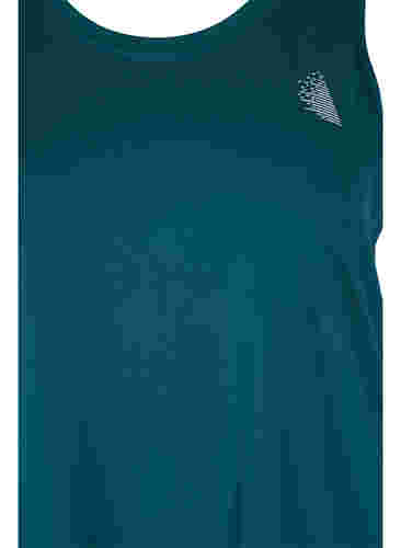 Enfärgad träningstopp med rund halsringning, Deep Teal, Packshot image number 2