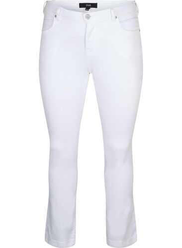 Slim fit Emily jeans med normalhög midja, White, Packshot image number 0