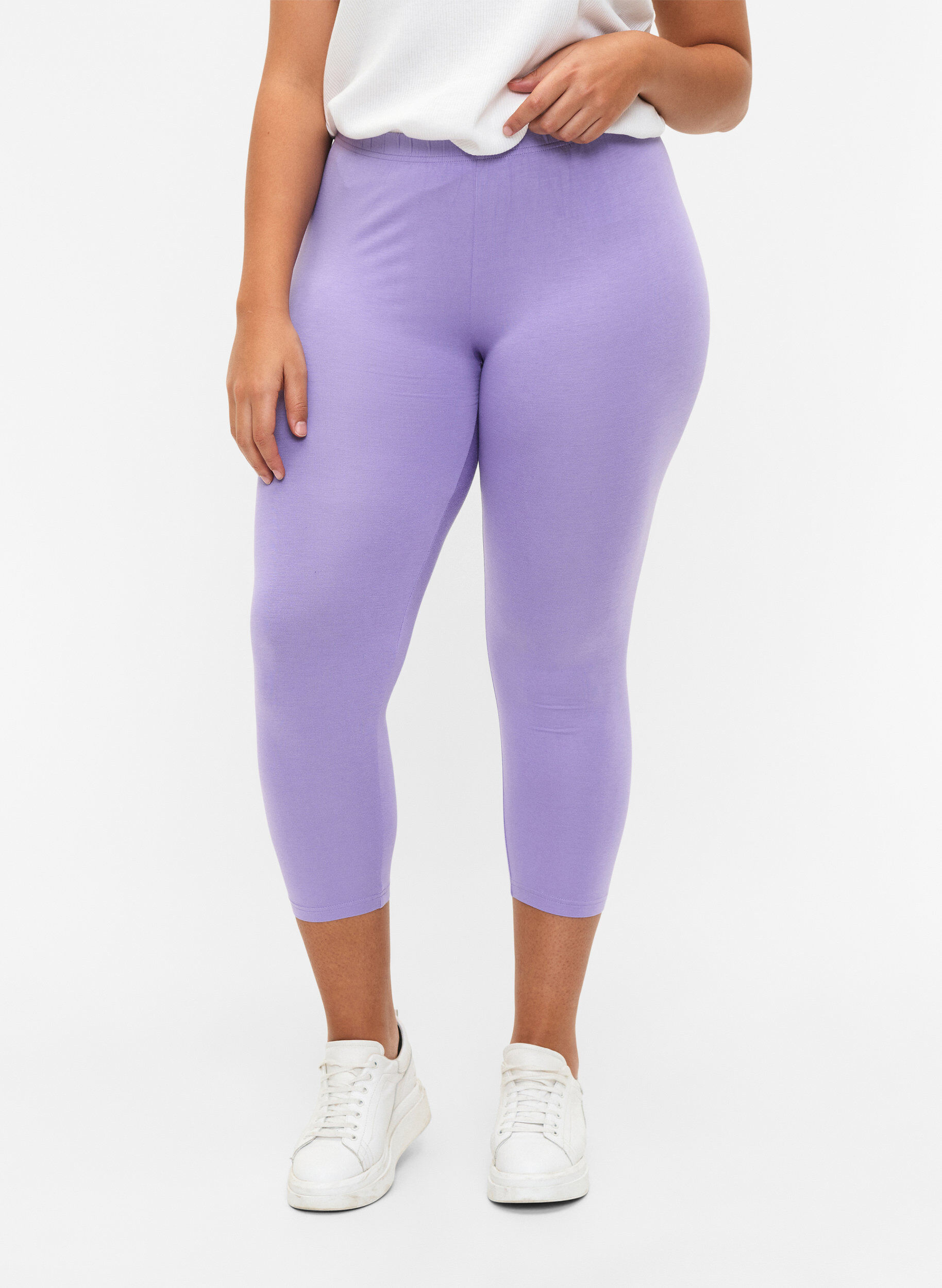 Zizzi 3/4 bas-leggings, Lila, Model image number 0