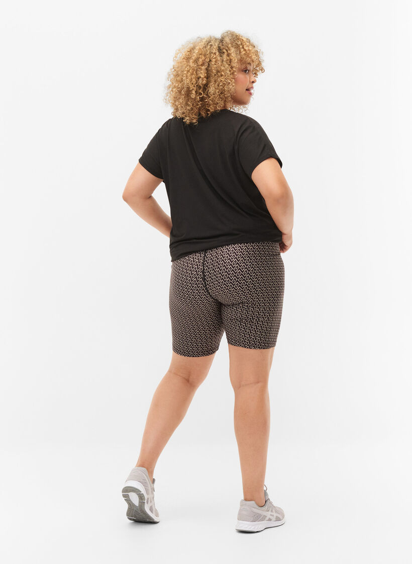 Mönstrade träningsshorts, Black w. Text Print, Model image number 1