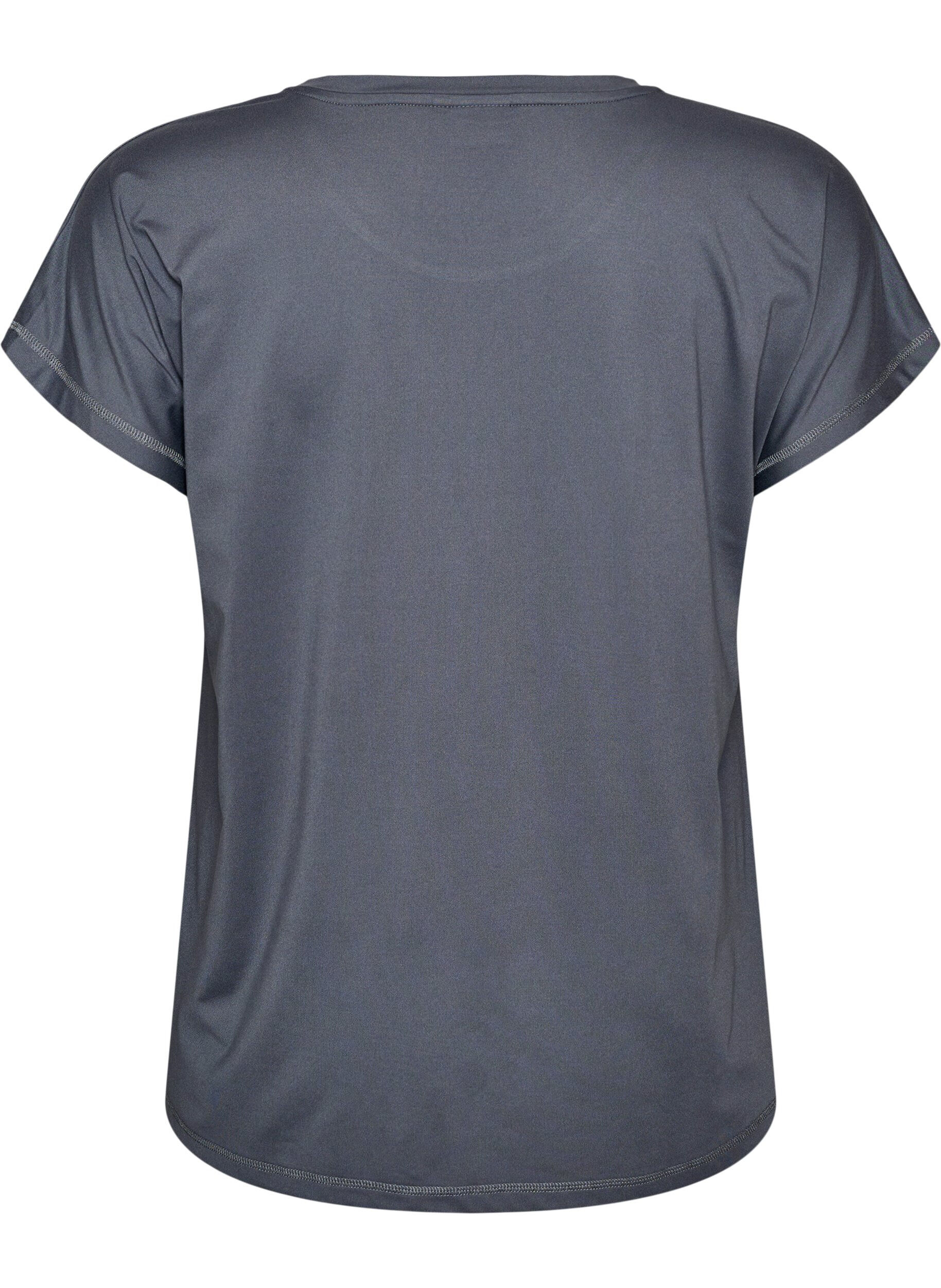 ZizziEnf&auml;rgad tr&auml;nings-T-shirt, Gr&aring;, Packshot image number 1