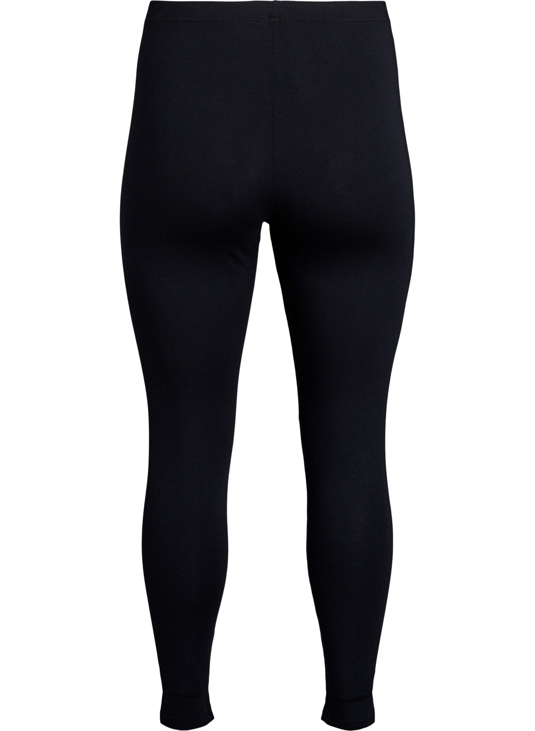 Zizzi Ankelkorta leggings i viskos, Svart, Packshot image number 1