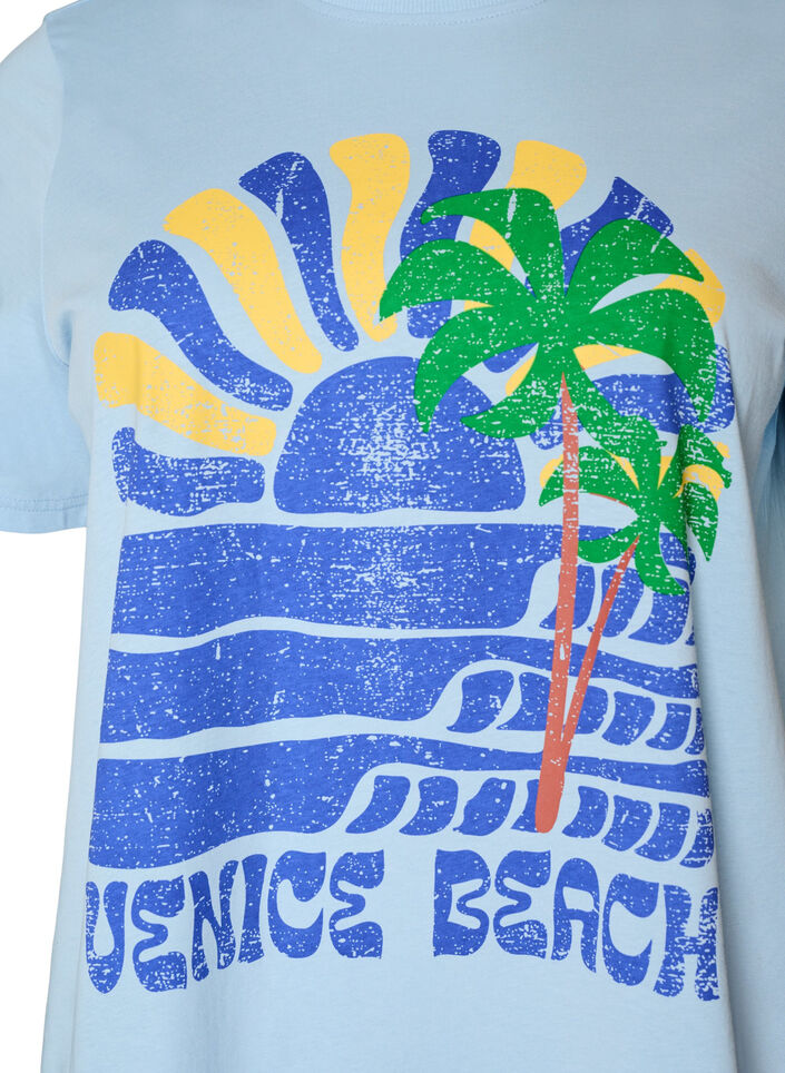 T-shirt i bomull med tryck, Bl&aring;, Packshot image number 2