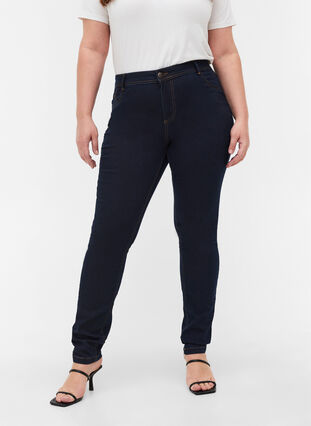 Extra slim Amy jeans med hög midja, 1607B Blu.D., Model image number 2