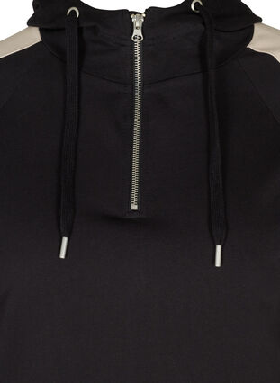 Sweatshirt med huva och ficka, Black, Packshot image number 2